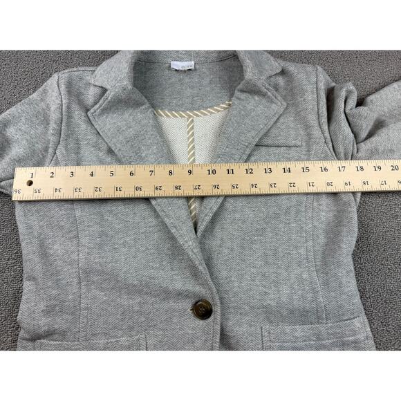 Ecru Women Small Gray Knit Blazer Light Weight Minimalist - Picture 6 of 14